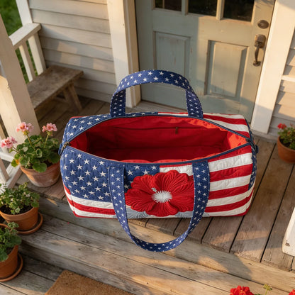 Handmade Quilted USA Tote Bag
