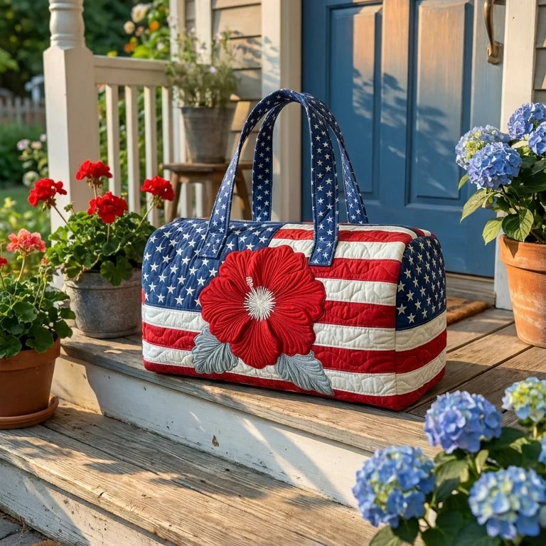 Handmade Quilted USA Tote Bag