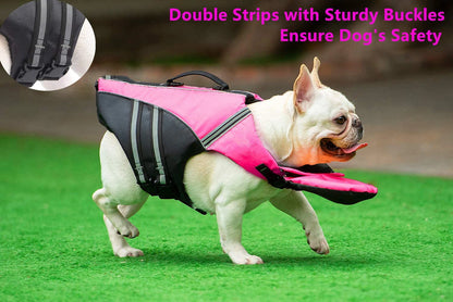 Reflective Dog Life Jacket Vest Removable Neck Float High Buoyancy Dogs Swimming Clothes, Pet Safety Swimsuit for Dog Cat