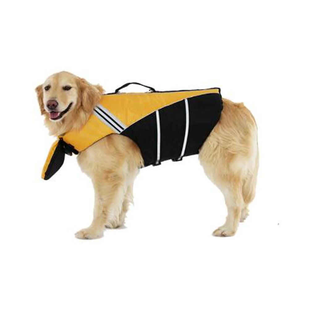 Reflective Dog Life Jacket Vest Removable Neck Float High Buoyancy Dogs Swimming Clothes, Pet Safety Swimsuit for Dog Cat