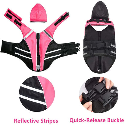Reflective Dog Life Jacket Vest Removable Neck Float High Buoyancy Dogs Swimming Clothes, Pet Safety Swimsuit for Dog Cat
